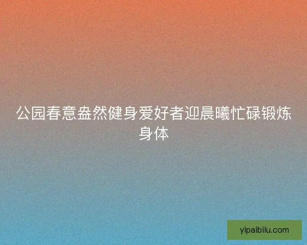 公园春意盎然健身爱好者迎晨曦忙碌锻炼身体