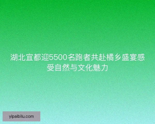 湖北宜都迎5500名跑者共赴橘乡盛宴感受自然与文化魅力